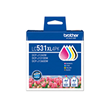 LC531XL Brother LC531XL4PK Black, Cyan, Magenta and Yellow High Yield Ink Cartridges, 500 Pages.